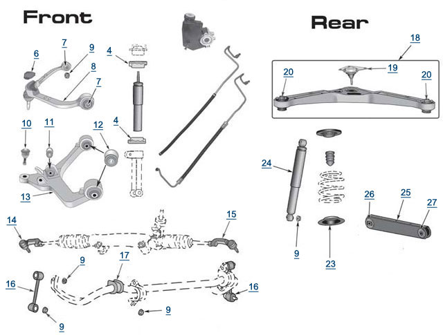 Jeep Liberty Replacement Suspension - 2004 & 2005 Rear Body Part