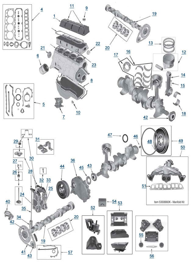 Jeep Yj Wrangler 2 5l 4 Cylinder Engine, 1990 Jeep Wrangler 4 2 Wiring Diagram