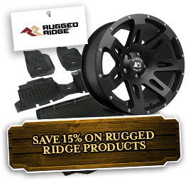 Save 15% On Select Rugged Ridge Products