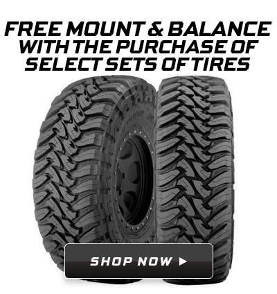 Free Mount & Balance with the Purchase of Select Sets of Tires