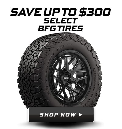 Save Up To $300 on Select BF Goodrich Tires
