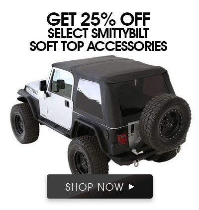 Get 25% off select Smittybilt Soft Top Accessories