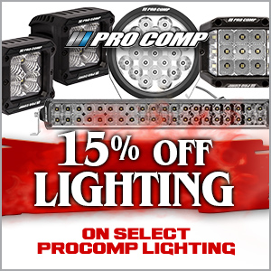 15% off lighting on select pro comp lighting