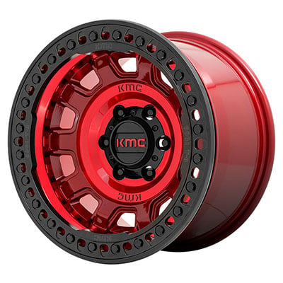 KMC KM236 Tank Beadlock Red Wheels