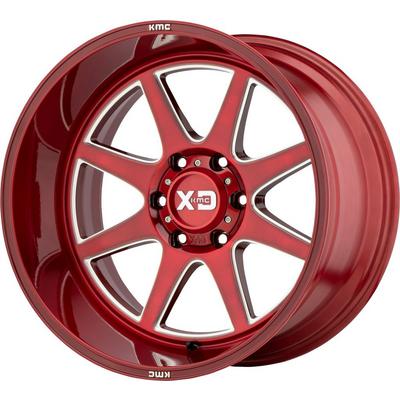 XD Wheels XD844 Pike Brushed Red with Milled Accents Wheels