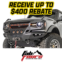 Receive Up To $400 Rebate On Select Fab Fours Bronco Front And Rear Bumpers