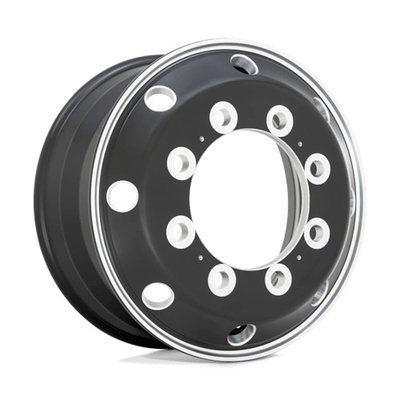 Image of ATX AO404 Journey Wheel, 22.5x8.25 with 10 on 11.25 Bolt Pattern - Glossy Black With Polished Lip - Front And Rear Inner - AO40422510304H
