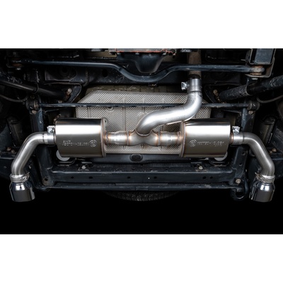AWE Tread Edition Axleback Dual Exhaust For Jeep JK/JKU 3.6L - Chrome Silver Tips - 3015-32003