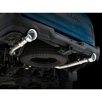 AWE 0FG Dual Rear Exit Catback Exhaust For 5th Gen RAM 1500 5.7L (with Bumper Cutouts) - Chrome Silver Tips - 3015-32005