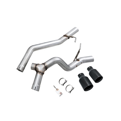 AWE Trail-to-Tread Conversion Kit (Dual Exhaust) For Jeep JT 3.6L - Diamond Black Tips - 3015-33065