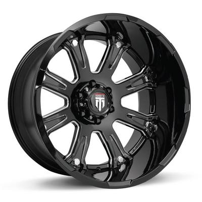 American Truxx AT154 Bomb Wheel, 20x12 With 8 On 6.5 Bolt Pattern - Black / Milled - 154-2281M-44