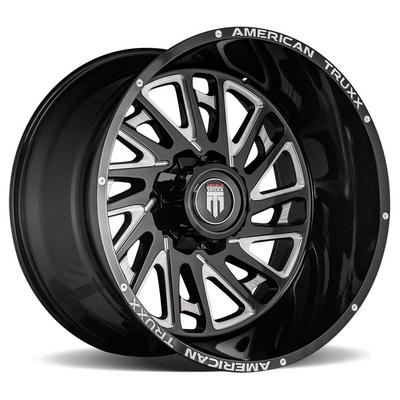 American Truxx AT1905 Blade Wheel, 20x10 With 6 On 135/5.5 Bolt Pattern - Black / Milled - 1905-2137M-24