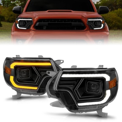 Anzo Projector LED Plank Style Switchback Headlights (Black) - 111556