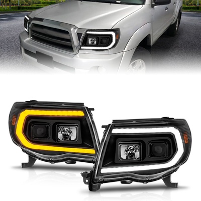 Anzo Projector LED Plank Style Headlights (Black With Sequential Signal) - 111564