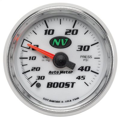 Auto Meter NV Mechanical Boost/Vacuum Gauge (White) - 7308