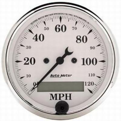 Auto Meter Old Tyme Electric Programmable Speedometer, 3-1/8 Inch (White) - 1688-M