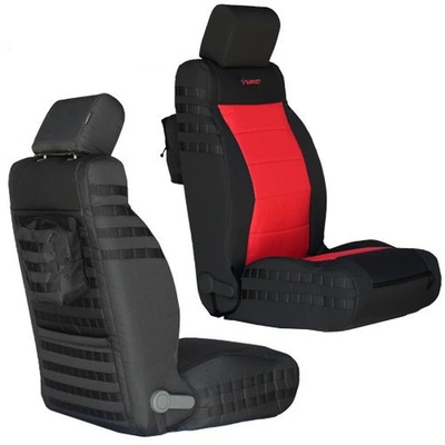 Bartact Tactical Series Front Seat Covers (Black/Red) - JKTC0710FPBR