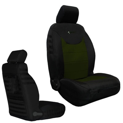 Bartact Tactical Series Front Seat Covers (Black/Olive Drab) - JKTC2013FPBO