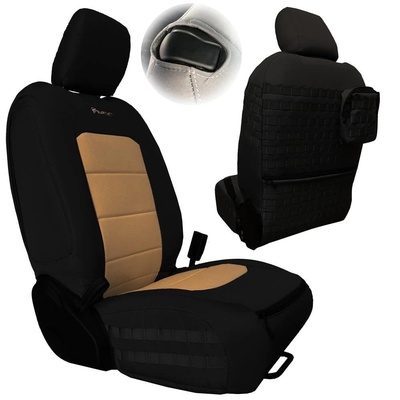 Bartact Tactical Series Front Seat Covers (Black/Khaki) - JLTC2018F2BK