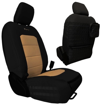 Bartact Tactical Series Front Seat Covers (Black/Khaki) - JLTC2018FPBK