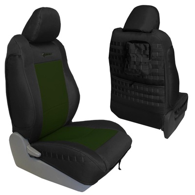 Bartact Tactical Series Front Seat Covers (Black/Olive) - TTAC0915FPBO
