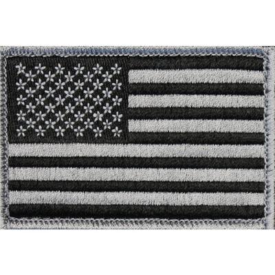 Bartact USA Flag Embroidered Patch (Black/Silver) - FLAGLV23BS