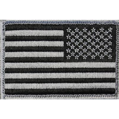 Bartact USA Flag Embroidered Patch (Black/Silver) - FLAGRP23BS