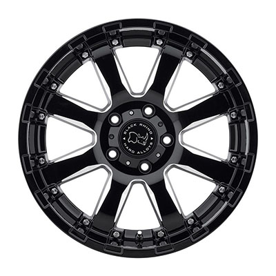 Black Rhino Sierra Wheel, 20x11.5 With 8 On 180 Bolt Pattern - Black With Milled - 2015SRA-48180B25