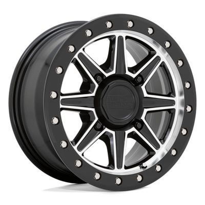 Black Rhino Powersports Webb UTV Wheel, 15x7 With 4 On 137 Bolt Pattern - Gloss Black With Machined Face - 1570WEB364136F06