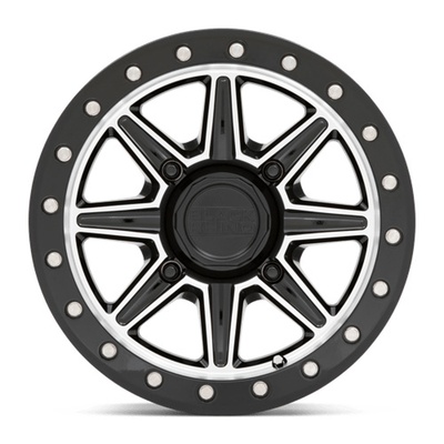 Black Rhino Powersports Webb UTV Wheel, 15x7 With 4 On 110 Bolt Pattern - Gloss Black With Machined Face - 1570WEB514110F80
