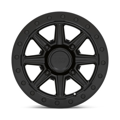 Black Rhino Powersports Webb UTV Wheel, 14x7 With 4 On 110 Bolt Pattern - Matte Black - 1470WEB514110M80