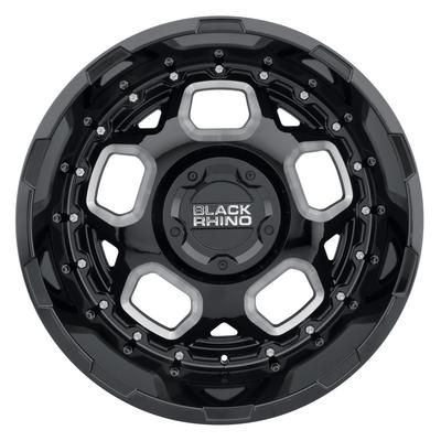 Black Rhino Gusset, 18x9.5 Wheel With 6x5.5 Bolt Pattern - Gloss Black With Milled Spokes - 1895GUS066140B12