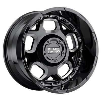 Black Rhino Gusset, 18x9.5 Wheel With 8x6.5 Bolt Pattern - Gloss Black With Milled Spokes - 1895GUS-88165B22