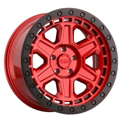 Black Rhino Reno Wheel, 18x9.5 With 6x135 Bolt Pattern - Candy Red With Black Lip Edge And Black Bolts - 1895REN126135R87