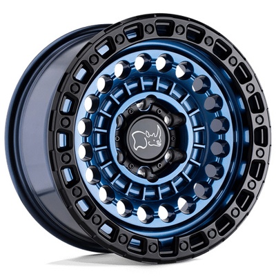 Black Rhino Sentinel Wheel, 20x9.5 With 8 On 170 Bolt Pattern - Cobalt Blue W/ Black Ring - 2095STN-88170U25