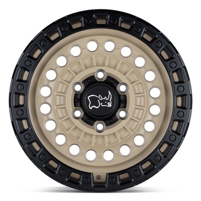 Black Rhino Sentinel Wheel, 17x8.5 With 8 On 170 Bolt Pattern - Desert Sand W/ Black Ring - 1785STN008170D25
