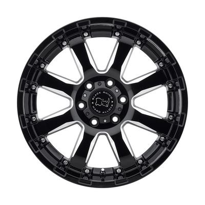 Black Rhino Sierra, 17x9 Wheel With 6x135 Bolt Pattern - Gloss Black With Milled Spokes - 1790SRA126135B87