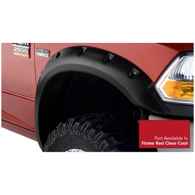 Bushwacker Max Coverage Pocket Style Fender Flare Set In Flame Red Clear Coat (Paintable) - 50919-75