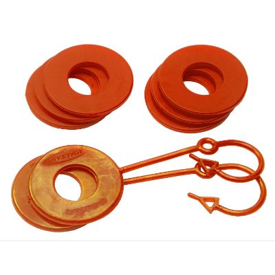 Daystar Locking D-Ring Isolator And Washer Set (Fluorescent Orange) - KU70059FA