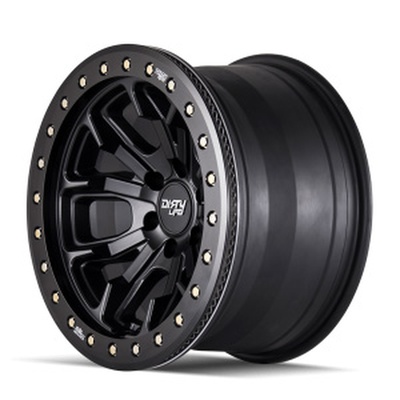 Dirty Life Dt-1 Wheel, 17x9 With 8 On 170 Bolt Pattern - Matte Black W/Simulated Ring - 9303-7970MB