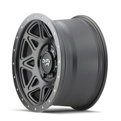 Dirty Life Theory Wheel, 20x9 With 6 On 139.7 Bolt Pattern - Matte Black W/Simulated Ring - 9305-2983MB