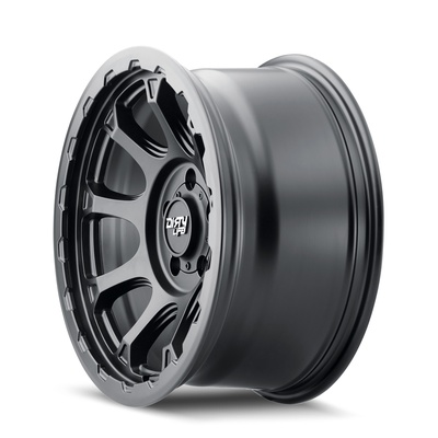 Dirty Life Drifter Wheel, 17x8.5 With 5 On 127 Bolt Pattern - Matte Black W/Simulated Ring - 9307-7873MB