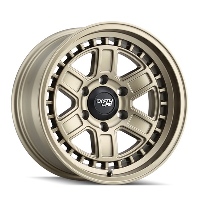 Dirty Life Cage Wheel, 17x8.5 With 6 On 139.7 Bolt Pattern - Matte Gold - 9308-7883MGD