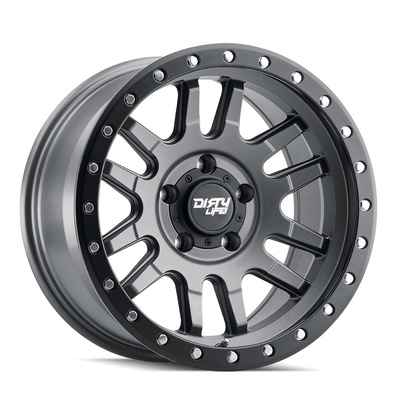 Dirty Life Canyon Pro Wheel, 17x9 With 5 On 150 Bolt Pattern - Satin Graphite W/Simulated Ring - 9309-7950MGT0