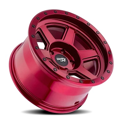 Dirty Life Compound Wheel, 17x9 With 5 On 127 Bolt Pattern - Crimson Candy Red - 9315-7973R12