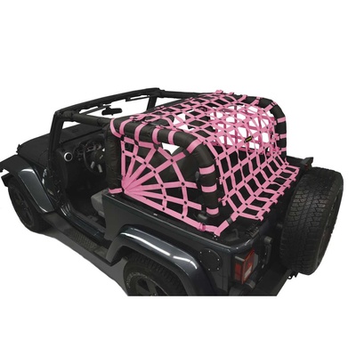 Dirtydog 4x4 Rear Upper Cargo Netting With Spider Sides Pink