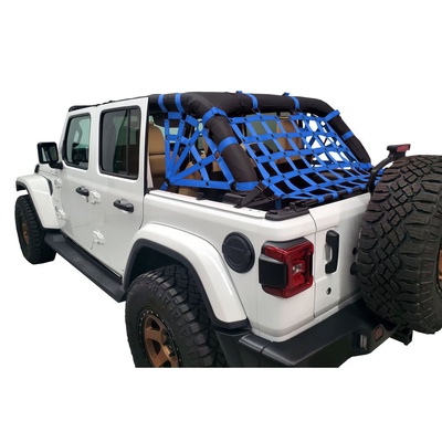 DirtyDog 4x4 3-Piece Cargo Netting Kit With Spider Sides (Blue) - JL4N18RSBL