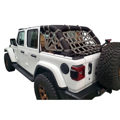 DirtyDog 4x4 3-Piece Cargo Netting Kit With Spider Sides (Grey) - JL4N18RSGY