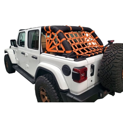 DirtyDog 4x4 3-Piece Cargo Netting Kit With Spider Sides (Orange) - JL4N18RSOR