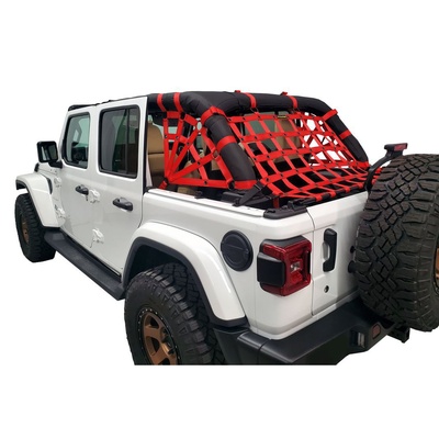 DirtyDog 4x4 3-Piece Cargo Netting Kit With Spider Sides (Red) - JL4N18RSRD